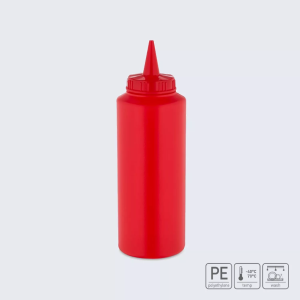 01_Диспенсер для соуса 0,5л, носик прямой, Красный