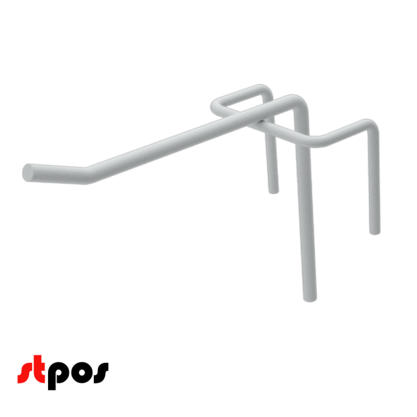 00_Крючок на сетку штыревой  75мм, шаг 50мм, RAL9016 Белый