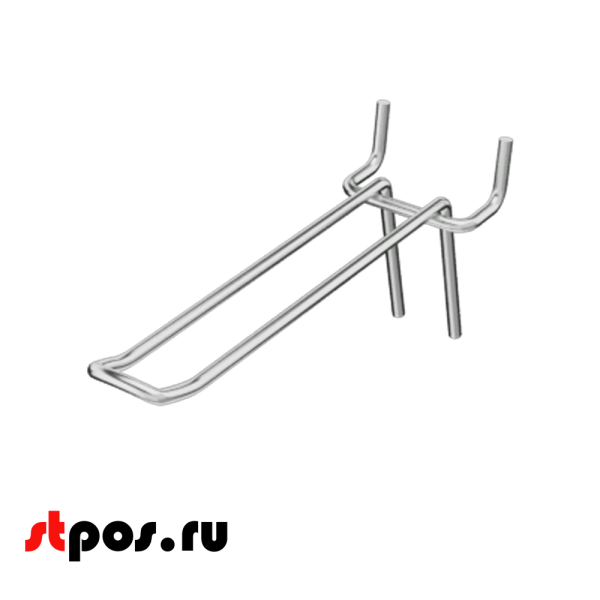 00_Крючок для перфорации двойной SHOLS, 150мм, d4мм, Шаг 45 мм, Хром
