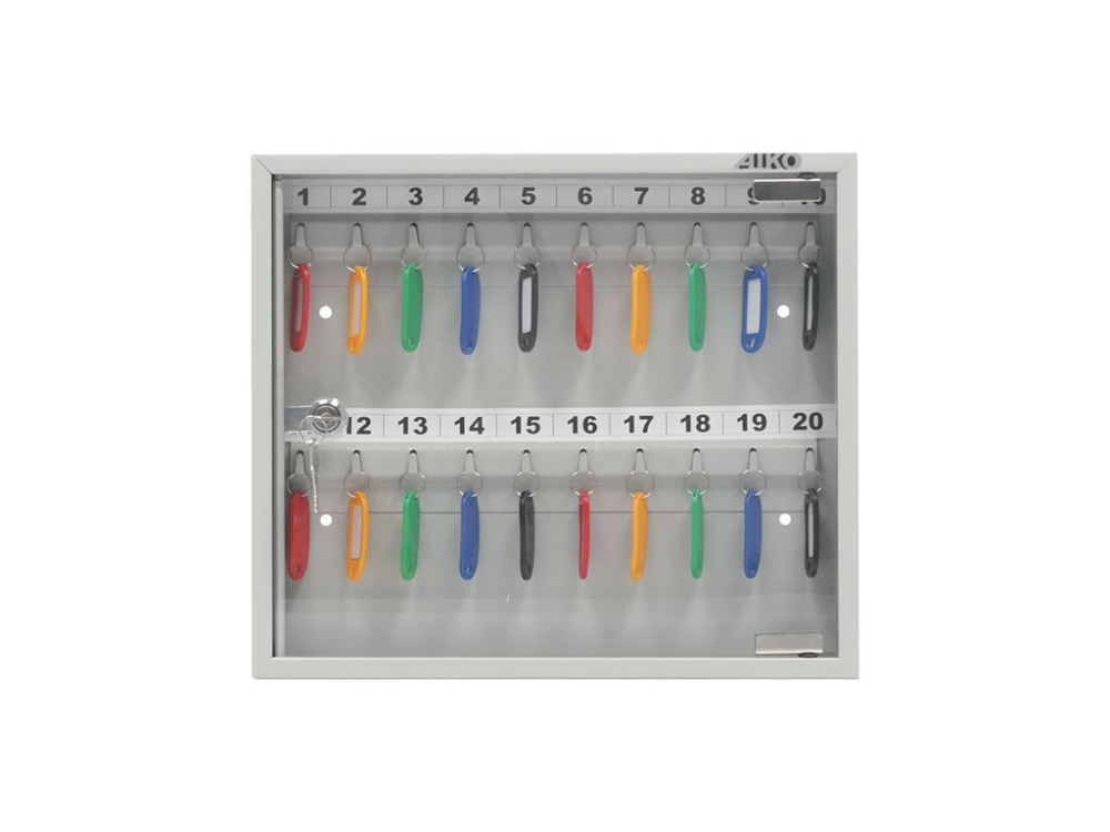 03_Ключница металлическая KEY-20 G, высота 302 мм, ширина 367 мм, глубина 40 мм, цвет серый