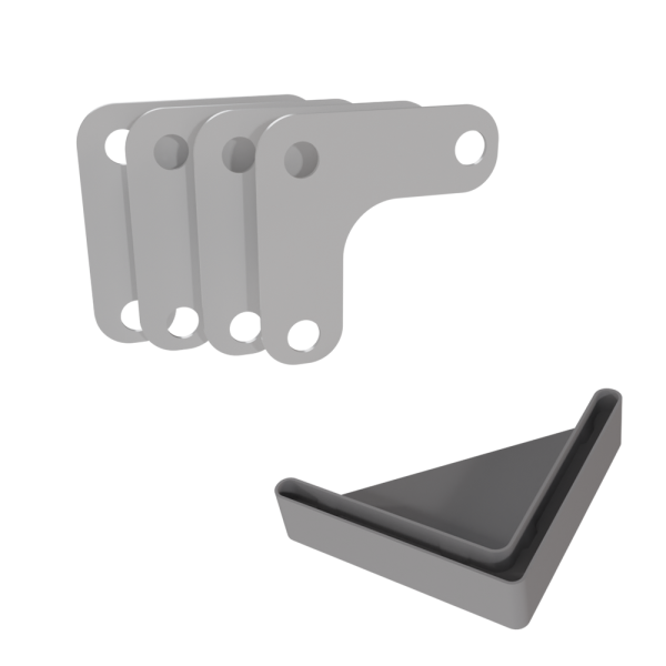 sk_Крепеж стойки MS Strong (Г - образные уголки 4 шт. + пластиковый подпятник 1 шт.)