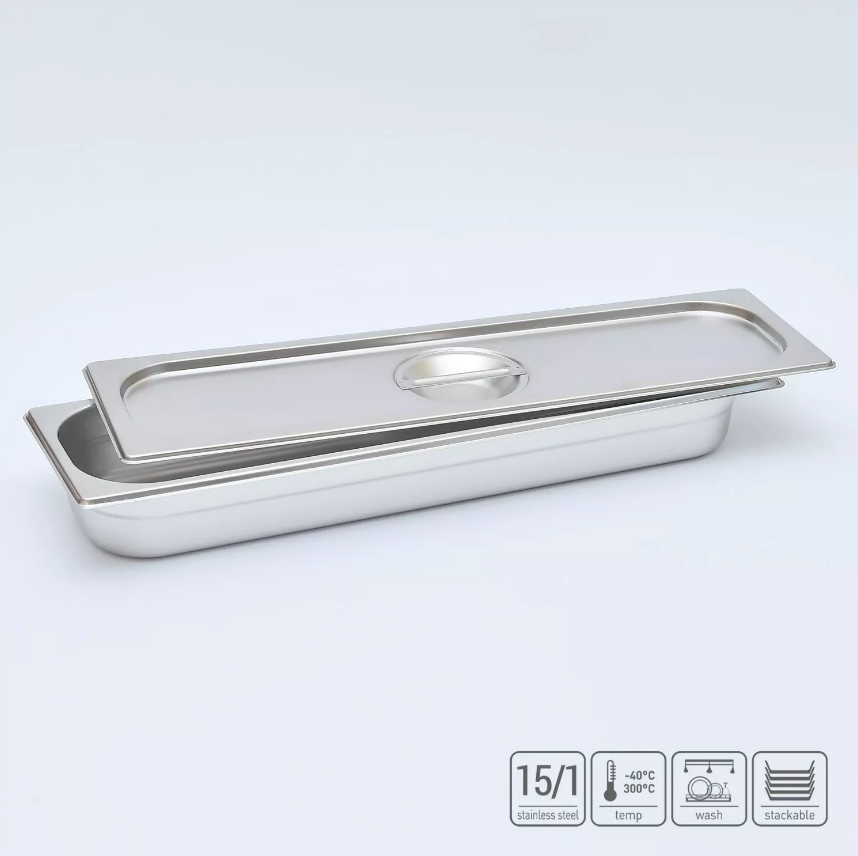 02_Гастроёмкость из нержавеющей стали 530х162х65 мм (GN2_4 h65), 3,3 л