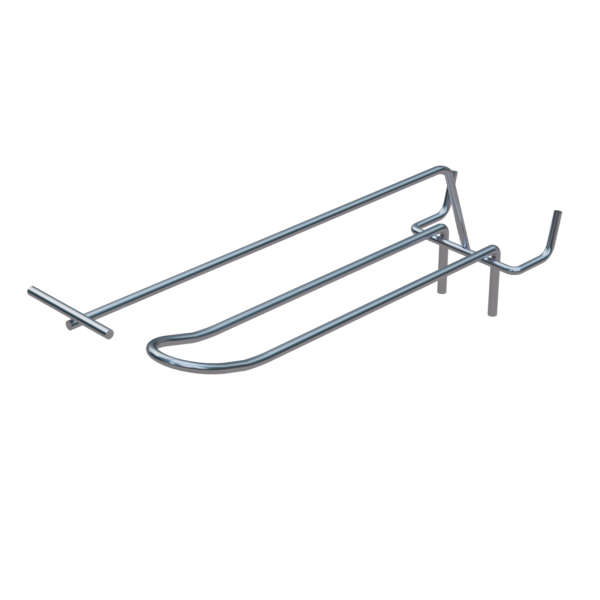 sk_Крючок для перфорации двойной с ценникодержателем 150мм, цинк-хром, d3/d3мм, шаг 50, BUDGET