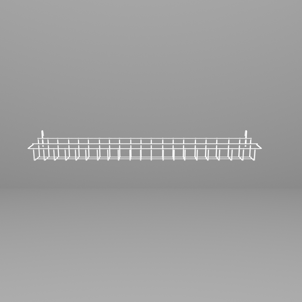02_Полка на сетку ВК 600мм 90x600x115мм, RAL9016, Белый