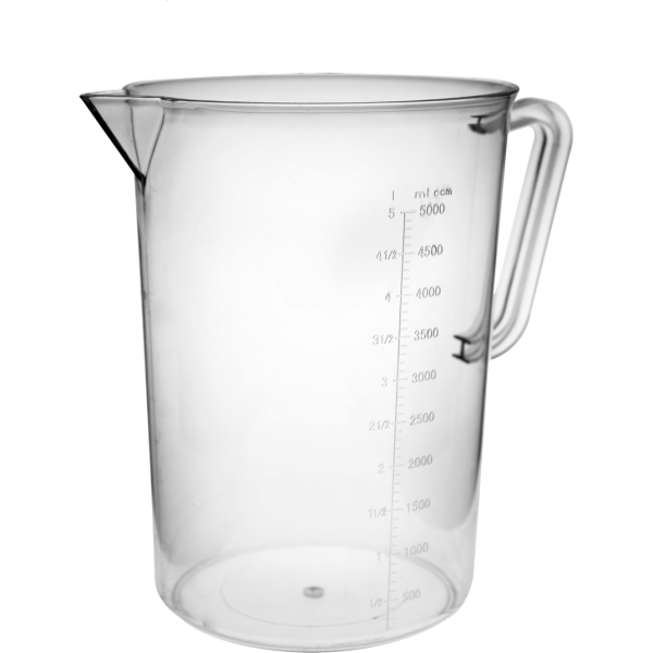 01_Стакан мерный (емкость мерная) 5 л полупрозрачный ПОЛИКАРБОНАТ