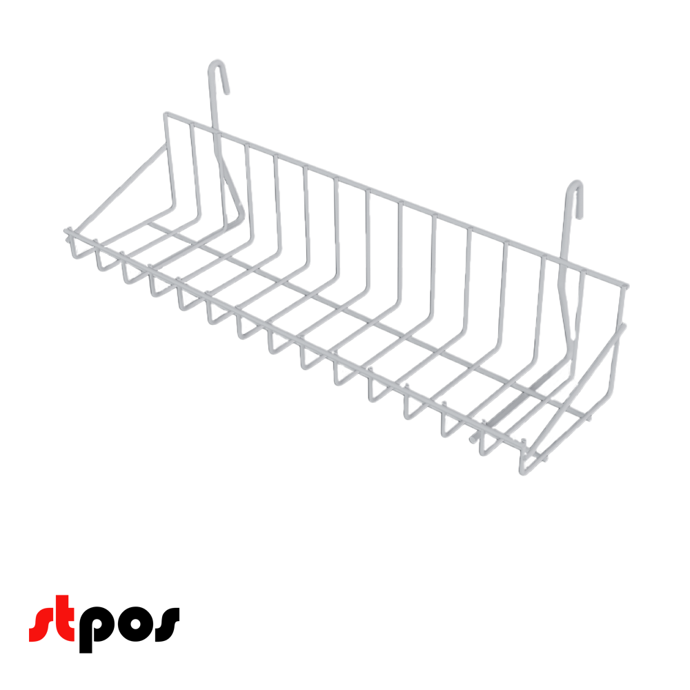 Полка на сетку АК 350мм 25x350x85мм, RAL9016, Белый