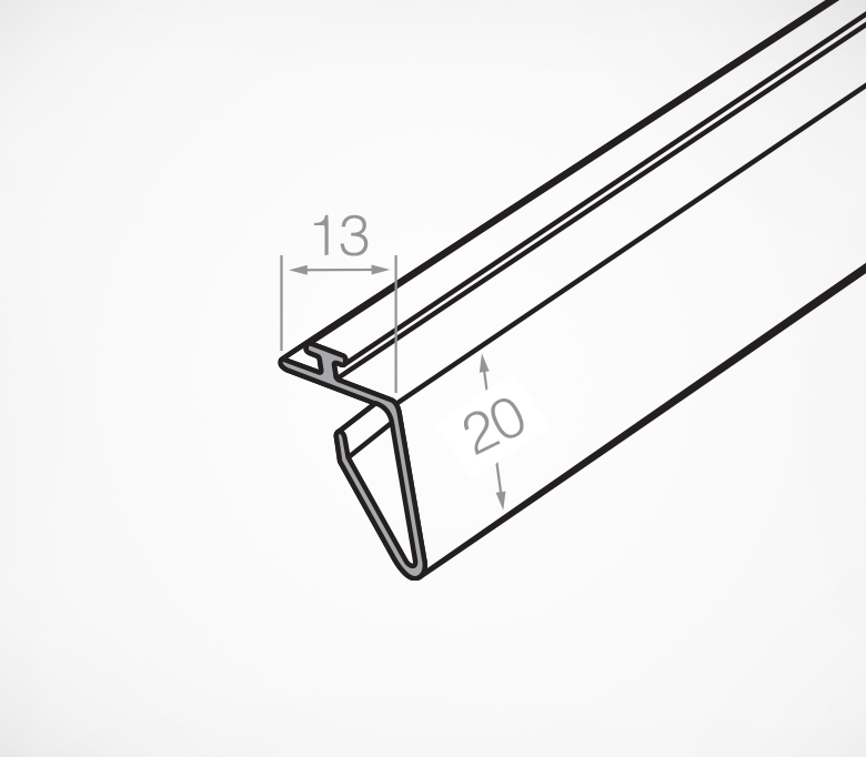 03_Т-профиль пластиковый для крепления разделителей на полках типа ШТРИХ и TEGOMETALL Т-RAIL-TEGO 990мм
