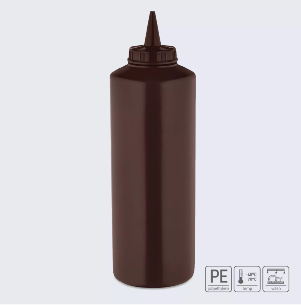 01_Диспенсер для соуса 1л, носик прямой, Коричневый