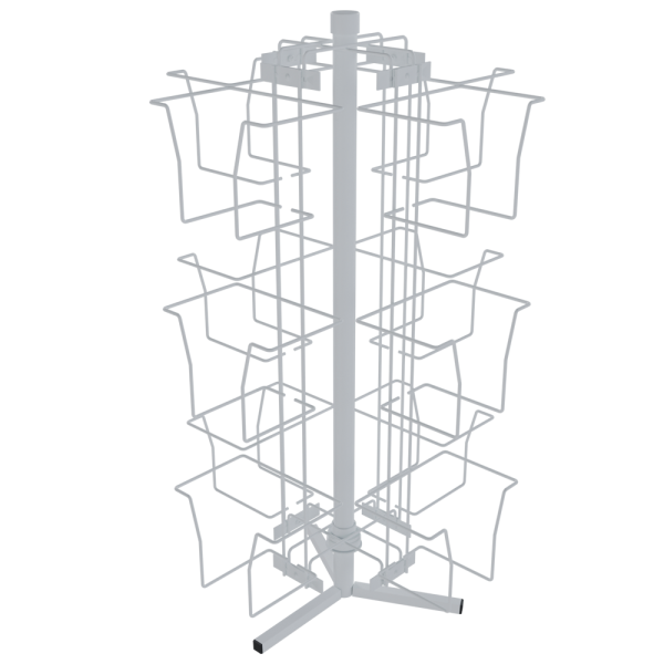 sk_КОМПЛЕКТ Стенд настольный вращающийся 12 ячеек для колготок, RAL9016, Белый