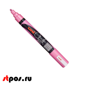 Маркер меловой Uni Chalk PWE-5M 1,8-2,5 мм овальный, Розовый металлик