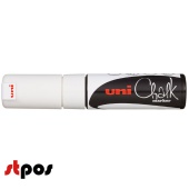 Маркер меловой Uni Chalk 8K 8мм клиновидный БЕЛЫЙ