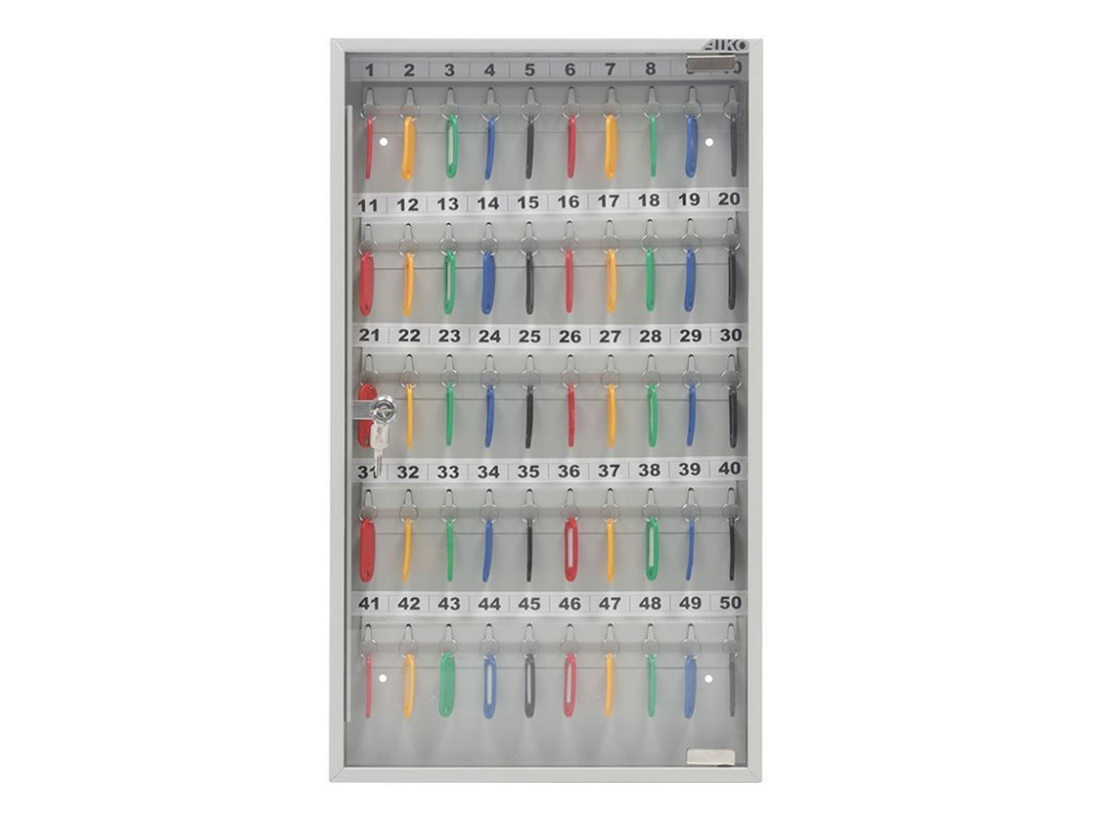 03_Ключница металлическая KEY-50 G, высота 602 мм, ширина 367 мм , глубина 40 мм, цвет серый