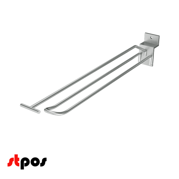 00_Крючок для экономпанели двойной с ценникодержателем 200мм, d4d3, цинк-хром