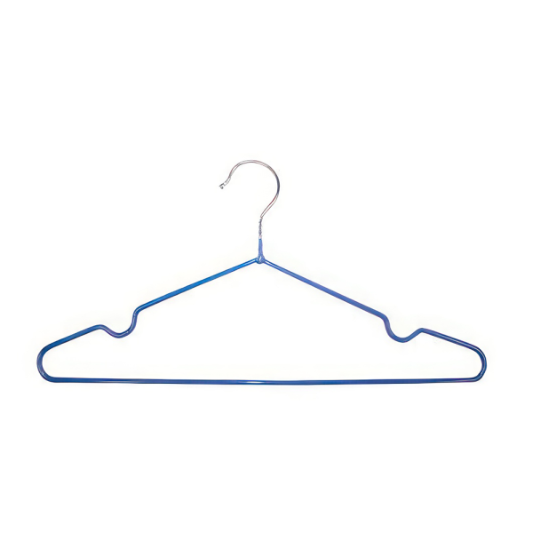 sk_Металлическая вешалка-плечики для одежды (обрезиненные) CN 029-40, длина 400мм, Синий, Хром