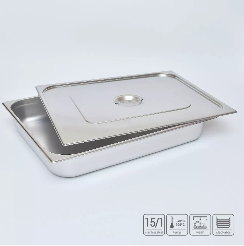 02_Гастроёмкость из нержавеющей стали 650х530х100 мм (GN2_1 h100), 27л