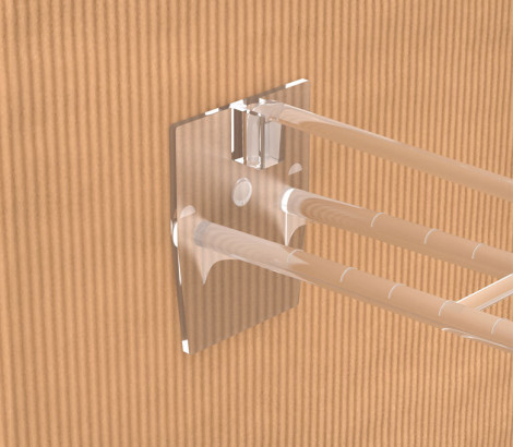 01_Крючки для крепления в картон (двойной) DOUBLE HOOK-TCR, 150 мм, нагрузка. 1 кг, Прозрачный