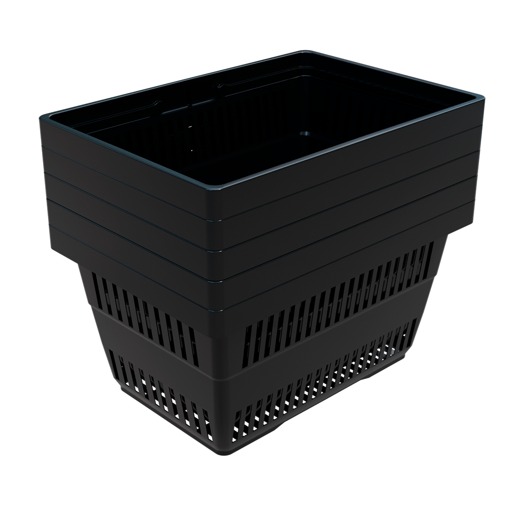 sk_3_Корзина покупательская пластиковая с 2мя пластиковыми ручками 20 л, Черный