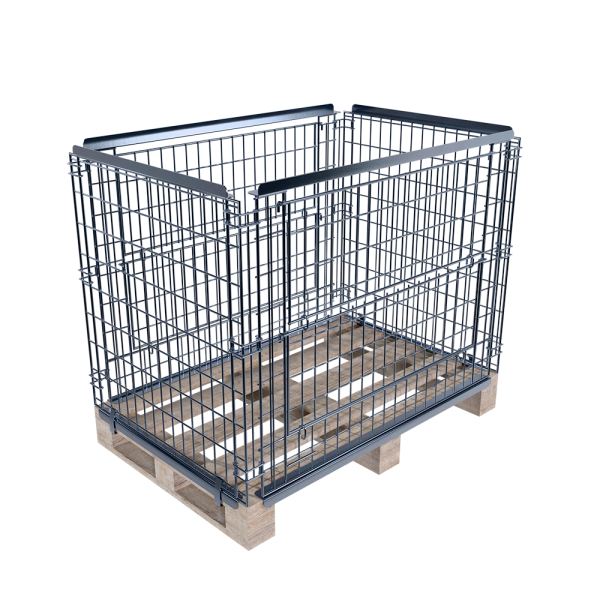 sk_1_Штабелируемая насадка на европалету STRONG, 1200х800х800 с двумя откидными дверьми, УСИЛЕННАЯ, Цинк