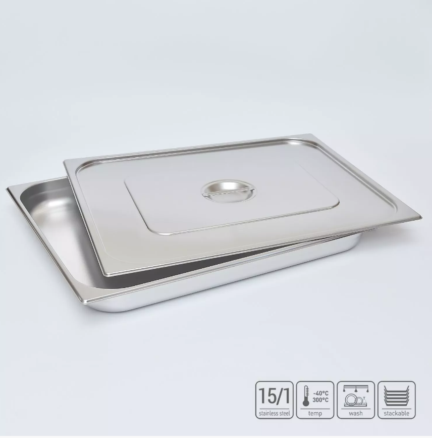 02_Гастроёмкость из нержавеющей стали 650х530х65 мм (GN2_1 h65), 17 л