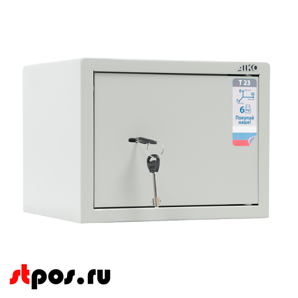 00_Сейф мебельный AIKO Т-23 230x300x250мм, ключевой замок, RAL 7038, Серый