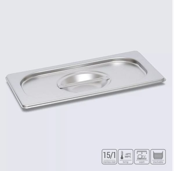 01_Крышка для гастроёмкости GN1_4 из нержавеющей стали 265х162 мм