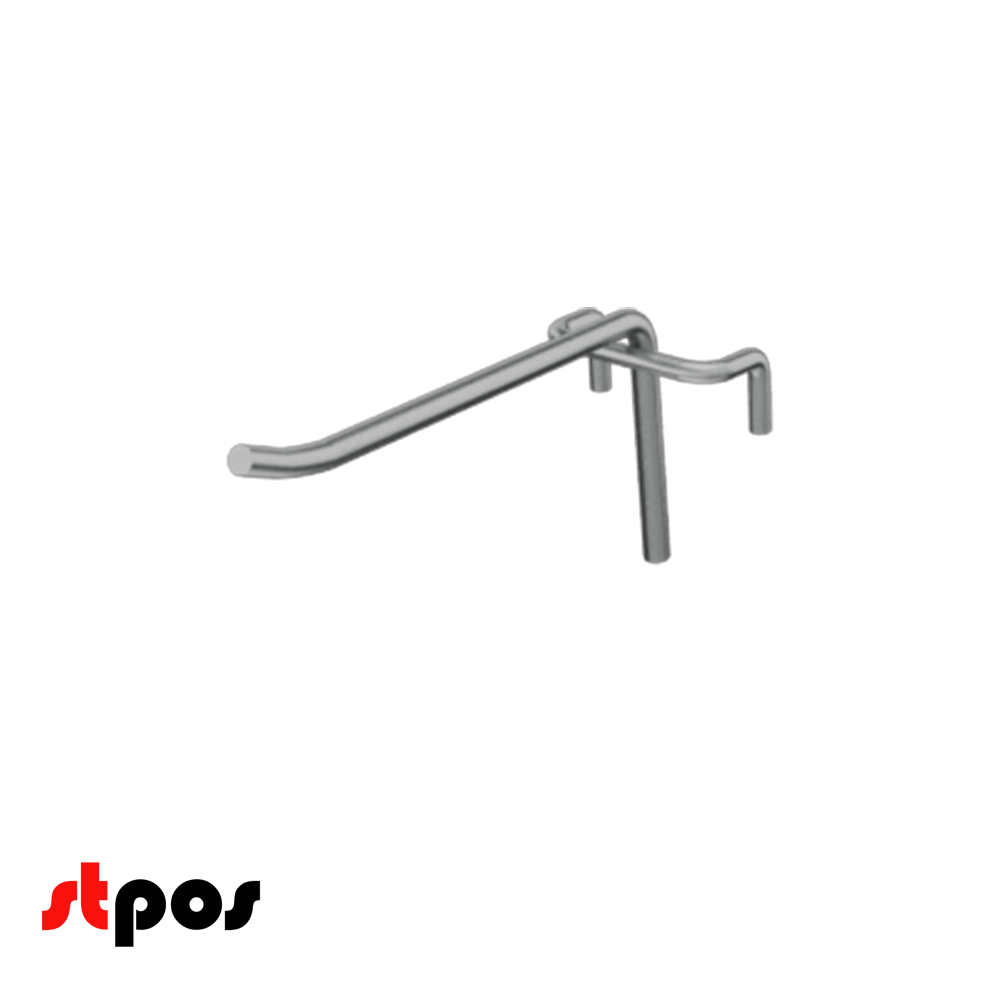 02_Крючок на решетку одинарный 100мм, покрытие цинк-хром, d5, шаг 50