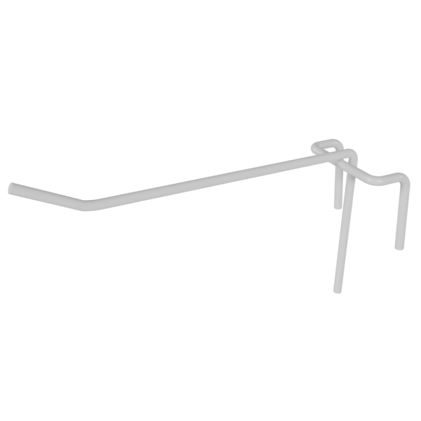 00_Крючок на сетку (решетку) одинарный 100мм, RAL9016 Белый, d4, шаг 50