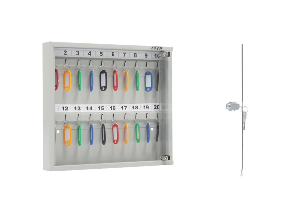 01_Ключница металлическая KEY-20 G, высота 302 мм, ширина 367 мм, глубина 40 мм, цвет серый