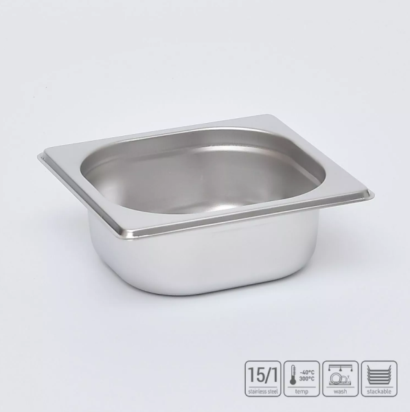 01_Гастроёмкость из нержавеющей стали 176х162х65 мм (GN1_6 h65), 0,9 л