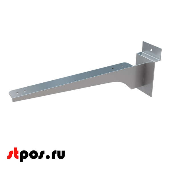 00_Полкодержатель для экономпанели прямой (правый) для стеклянной полки (квадратный профиль) 250мм хром