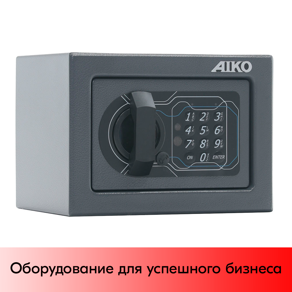 01_Сейф мебельный AIKO T-140 EL 140x195x140мм, кодовый электронный замок, RAL 7024, Графит