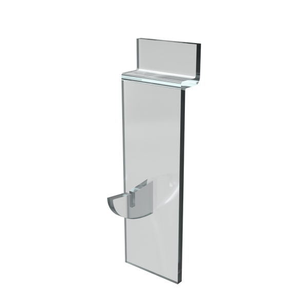 sk_Крючок на экономпанель, одинарный, длина 25мм, толщина 3мм, акрил, прозрачный