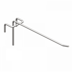 1_Крючок одинарный БЕЗ ценникодержателя на сетку 250мм Ø5мм, цинк-хром, шаг 50