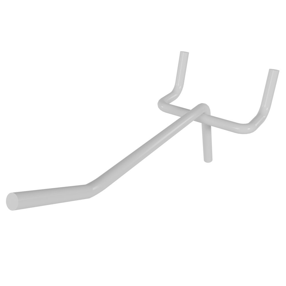 01_Крючок для перфорации одинарный 100мм, RAL9016 Белый, d4, шаг 45