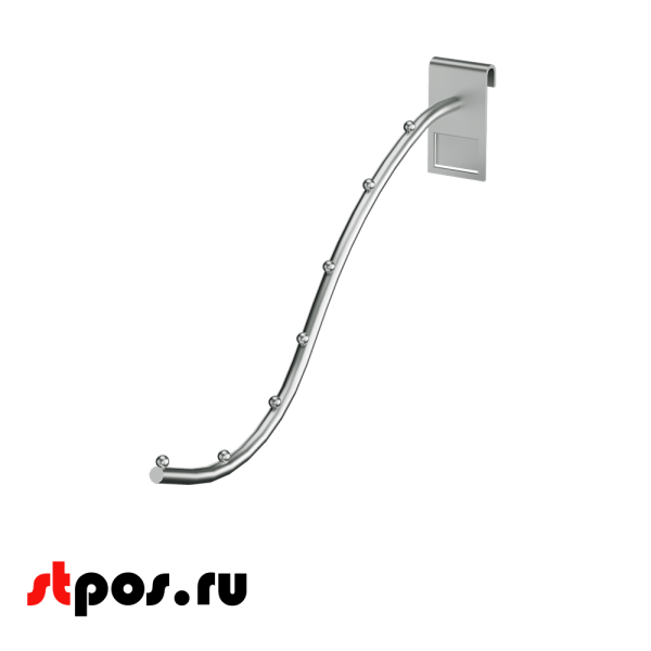 00_Кронштейн на сетку изогнутый с 7 шариками, хром