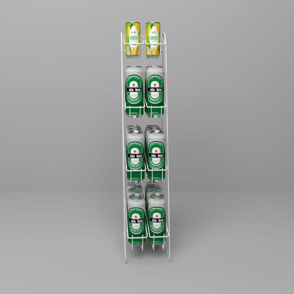 02_Прикассовая стойка для банок.  590х155х240 мм (ВхШхГ), Цвет белый
