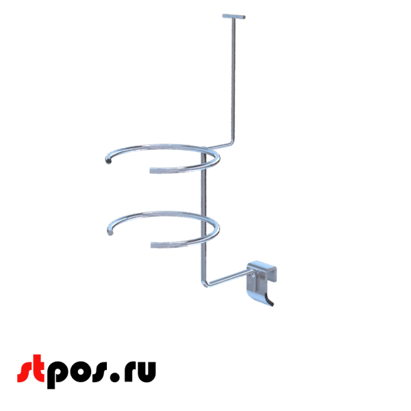 00_Держатель для фена на штангу 30х15 мм Нордика, Хром