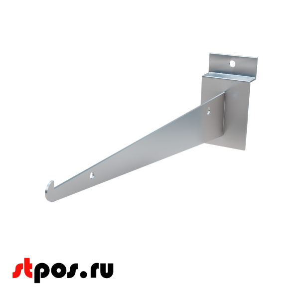 00_Полкодержатель для экономпанели прямой для стеклянной полки 350мм хром