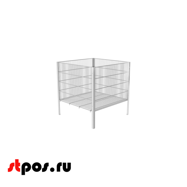 00_Корзина 800х800х850 окрашенная в ХРОМ