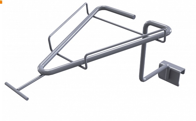 00 Держатель для утюгов 335х170 мм на штангу 30х15 мм Нордика. Предназначается для создания выаставочного пространства для утюгов практически любых моделей и размеров. На фото — общий обзорный вид держателя