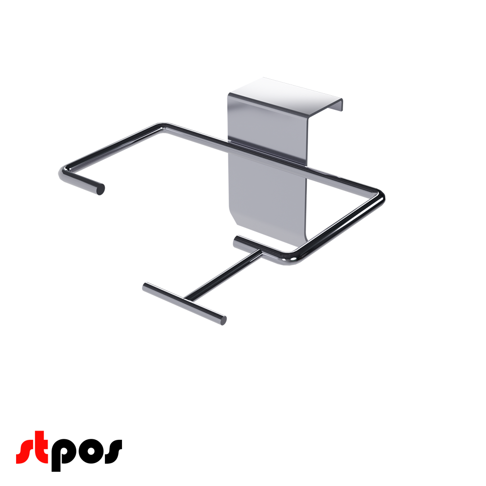 02_Держатель квадратный для дрели с ценникодержателем на штангу 30x15 мм, цинк-хром