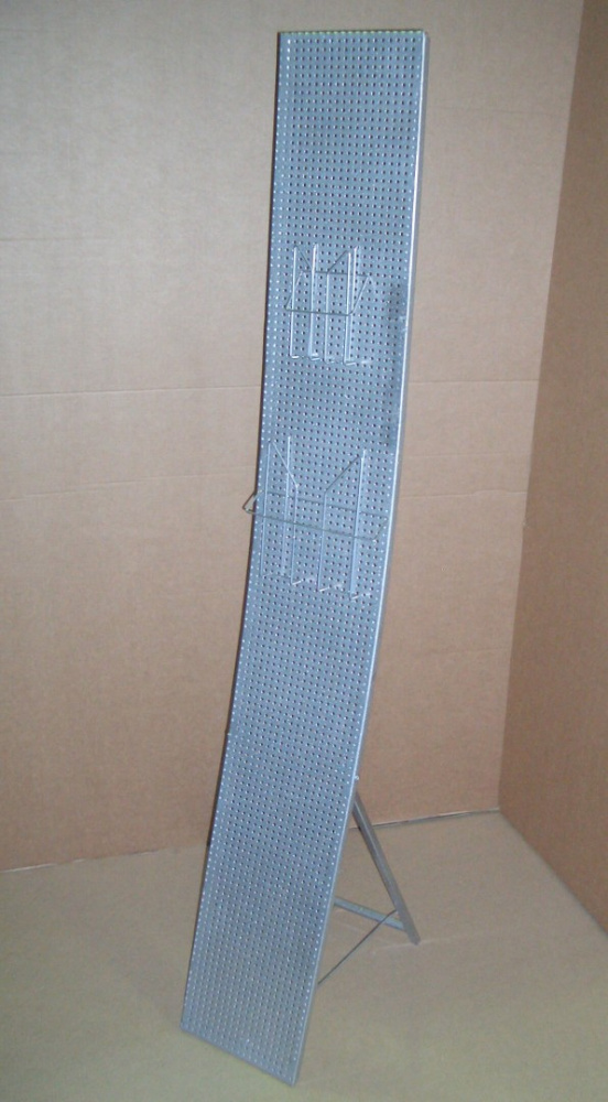 04_Буклетница Бриг вогнутый высота 1600мм, ширина 240 мм, глубина 400 мм, серебристый металлик