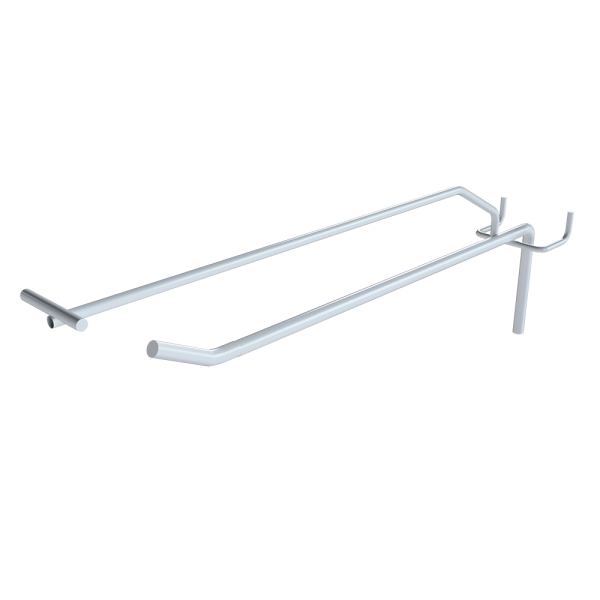 sk_Крючок для перфорации одинарный с ценникодержателем 200мм, d6/d4, шаг 45, RAL9016 Белый