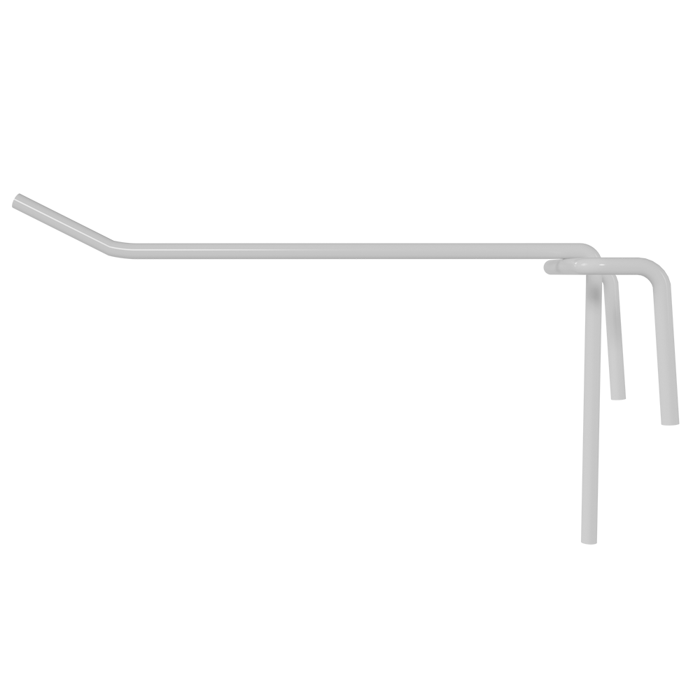 03_Крючок на сетку (решетку) одинарный 100мм, RAL9016 Белый, d4, шаг 50