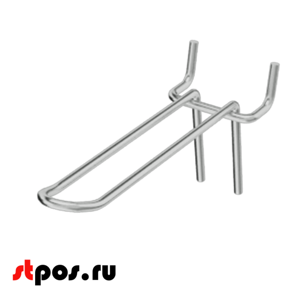 02_Крючок для перфорации двойной 100мм, цинк-хром, d4, шаг 45