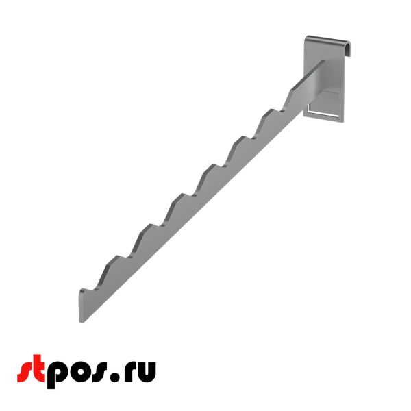 00_Кронштейн на сетку наклонный с 10 зацепами 400мм, TZ110, хром