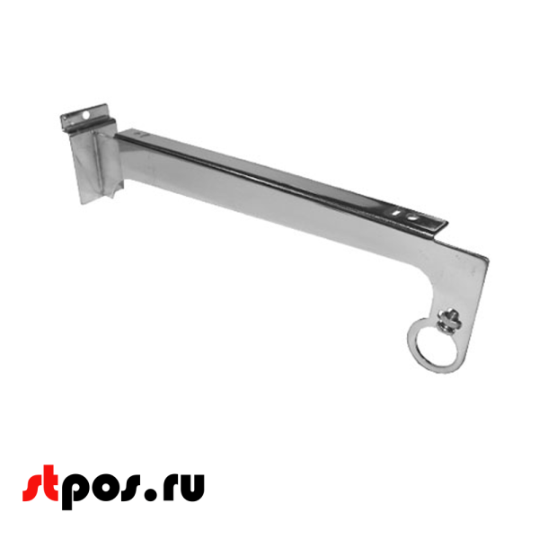 00_Кронштейн для экономпанели прямой (левый) для полки и штанги D-25мм, B-F-M 772, хром
