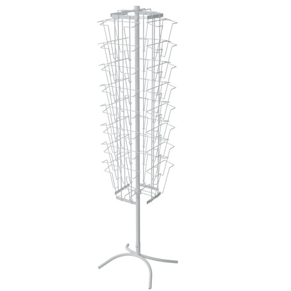 sk_КОМПЛЕКТ Буклетница вращающаяся 32 ячейки А4, опора Х-образная, RAL9016, Белый