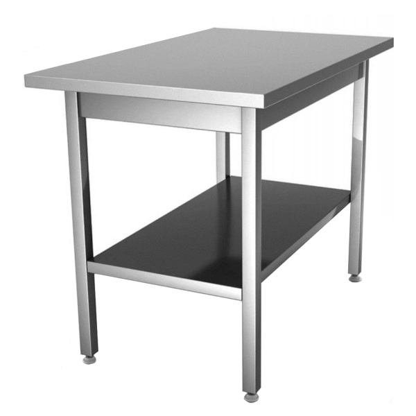 sk_Стол производственный с полкой сплошной (без борта) СПО 12х8, Оцинкованный