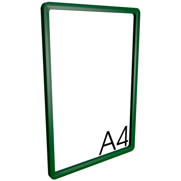 sk_Пластиковая рамка с закругленными углами формата А4 (210х297мм), PF-А4, Зеленый